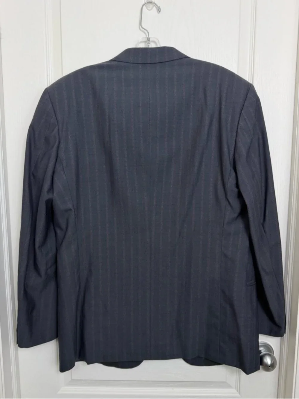 Mani by Giorgio Armani Vintage Wool Pinstripe Blazer Suit Jacket Size 44 Blue